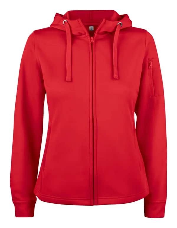 Basic Active Hoody Full Zip Women - Red
