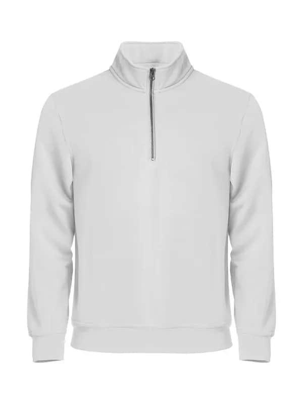 Basic Half Zip - White