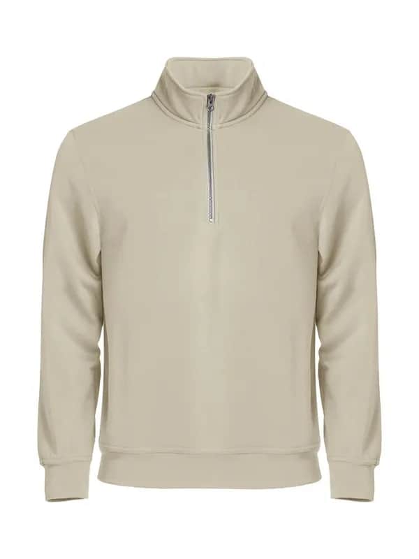 Basic Half Zip - Light Khaki