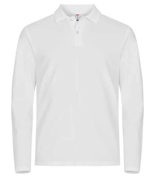 Stretch Premium Polo L/S - White