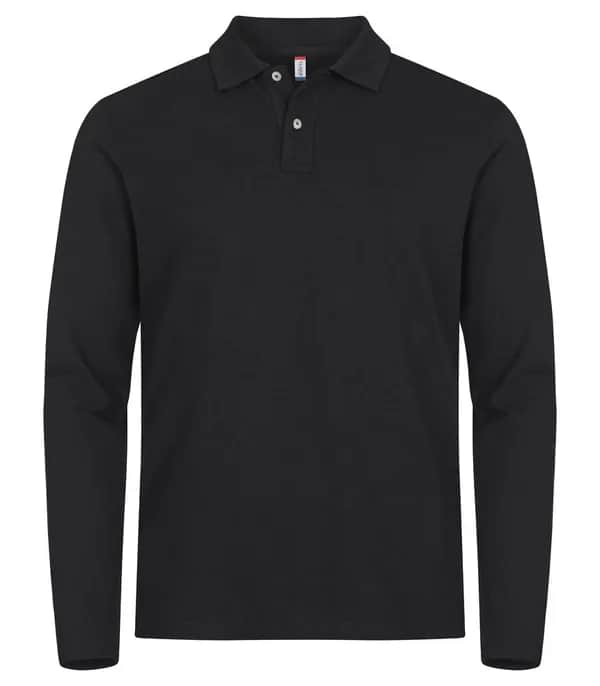 Stretch Premium Polo L/S - Black