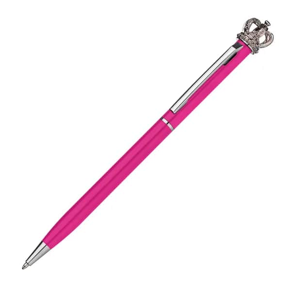 Kugelschreiber aus Metall mit Krone DYLAN - pink