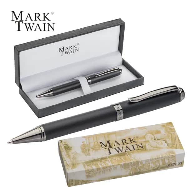 Mark Twain Kugelschreiber aus Metall MARCOS - schwarz