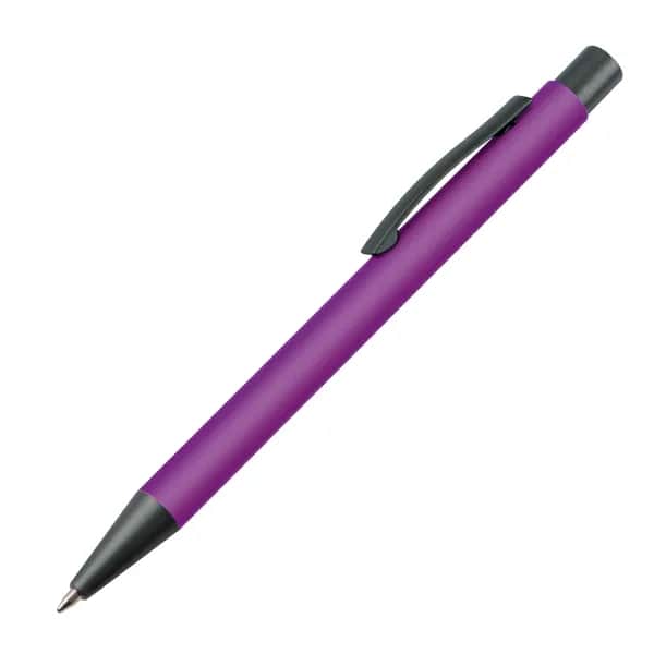 Matter Kugelschreiber mit Metallclip MIKOLAJ - violett