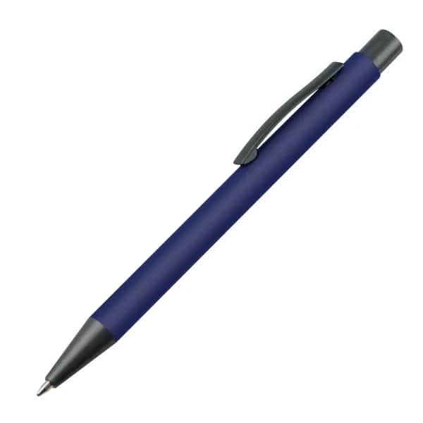 Matter Kugelschreiber mit Metallclip MIKOLAJ - dunkelblau