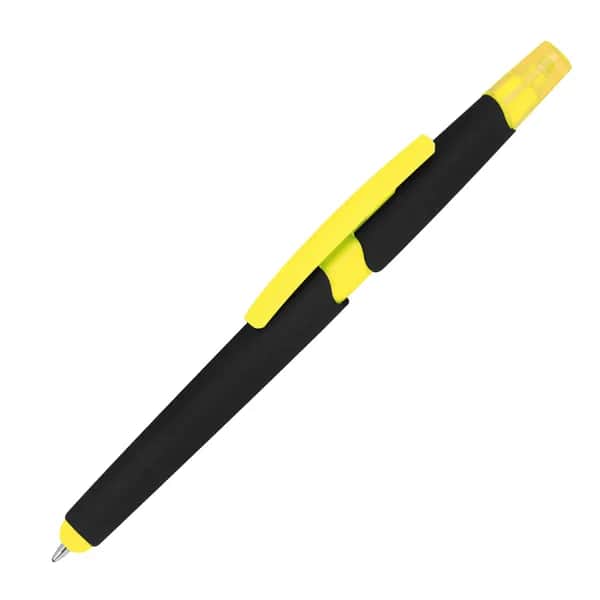 Kugelschreiber mit Textmarker und Touchfunktion EMMETT - gelb