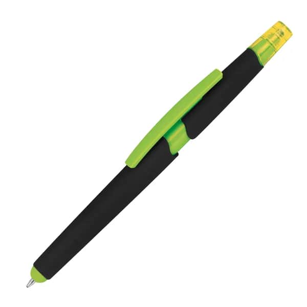 Kugelschreiber mit Textmarker und Touchfunktion EMMETT - apfelgrün