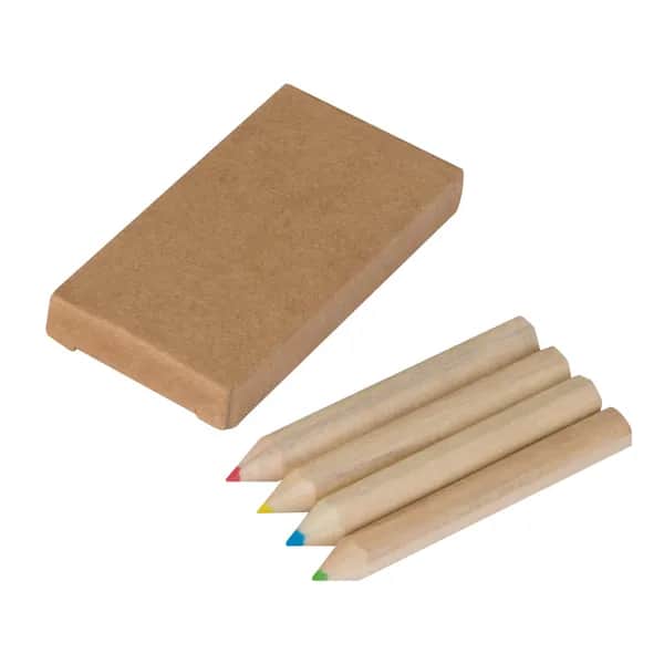 Set bestehend aus 4 Holzbuntstiften SERAFIN - braun