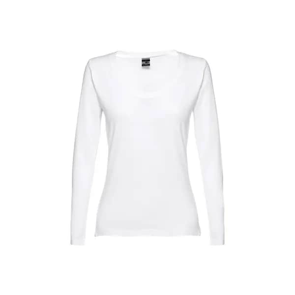 Langärmeliges tailliertes T-Shirt für Frauen - THC BUCHAREST WOMEN WH II - Weiß