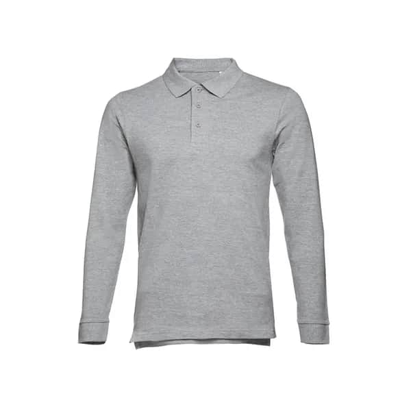 Herren Langarm-Poloshirt - THC BERN 3XL II - Hellgrau melliert