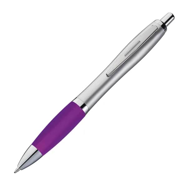 Kugelschreiber mit silbernem Schaft ANGELINA - violett
