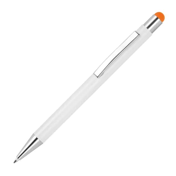 Kugelschreiber aus Aluminium mit gummierter Oberfläche JEAN - orange