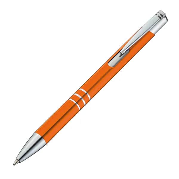 Kugelschreiber aus Metall mit 3 Zierringen ESTEBAN - orange