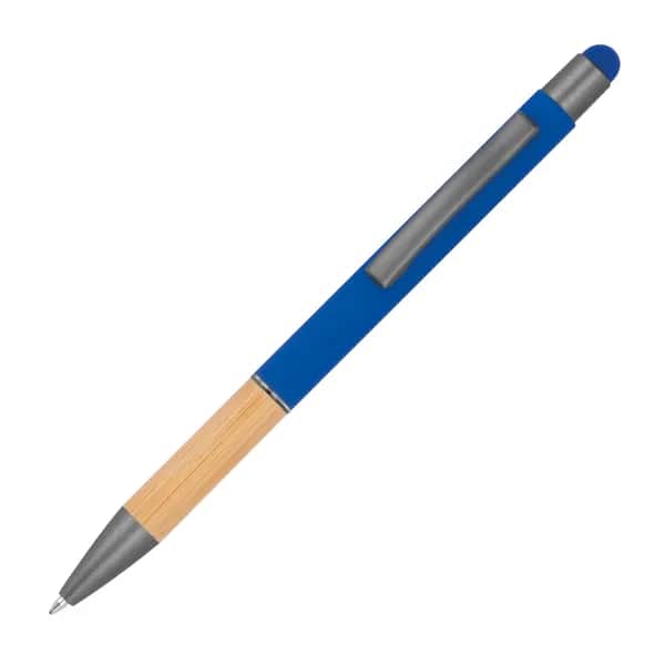 Kugelschreiber mit Griffzone aus Bambus BRYGIDA - blau