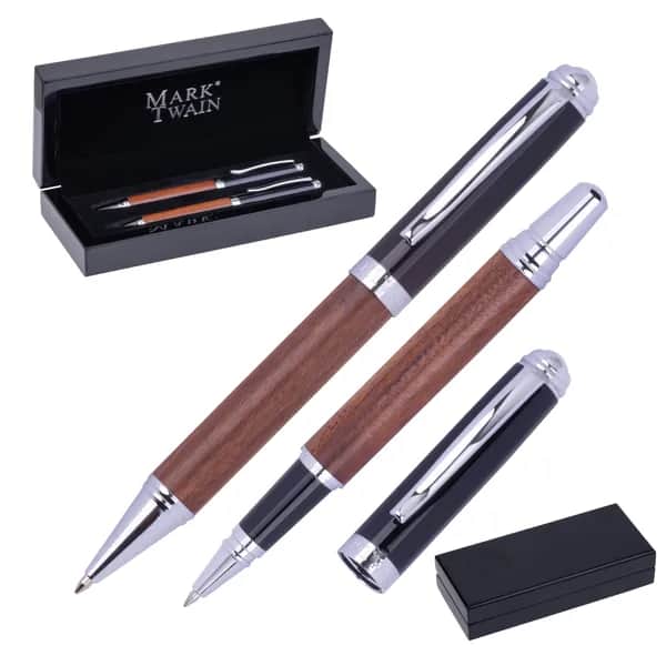 Mark Twain Holz Schreibset LORENZO - beige