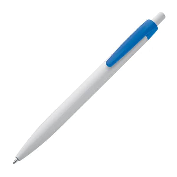 Kunststoffkugelschreiber mit farbigem Clip BERTA - blau