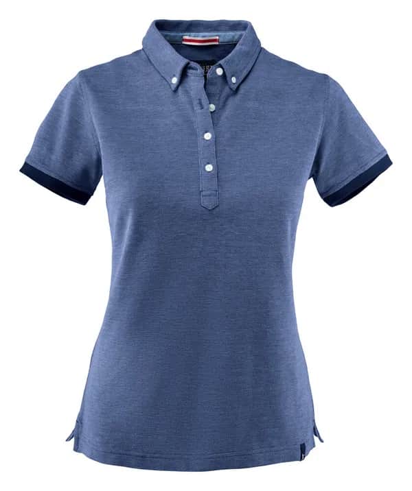 Larkford Polo Pique Damen - Marine Meliert