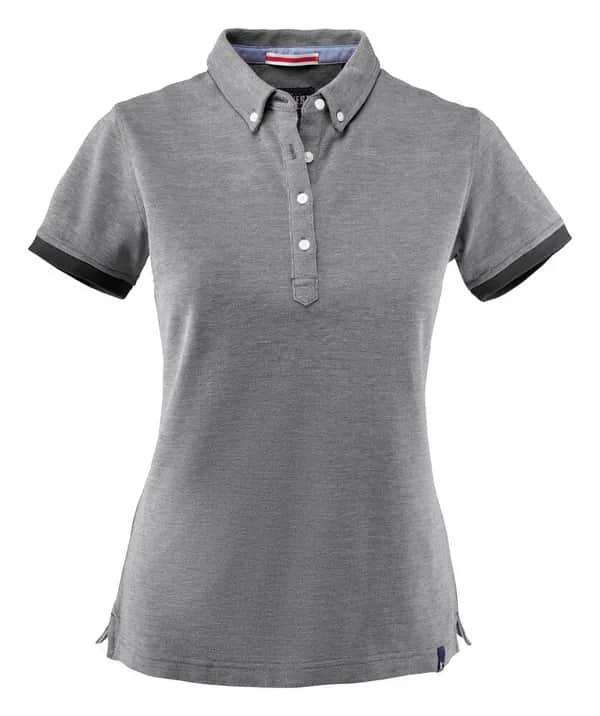 Larkford Polo Pique Damen - Schwarz Meliert