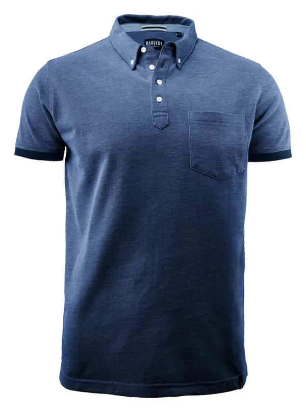 Larkford Polo Pique Herren - Marine Meliert