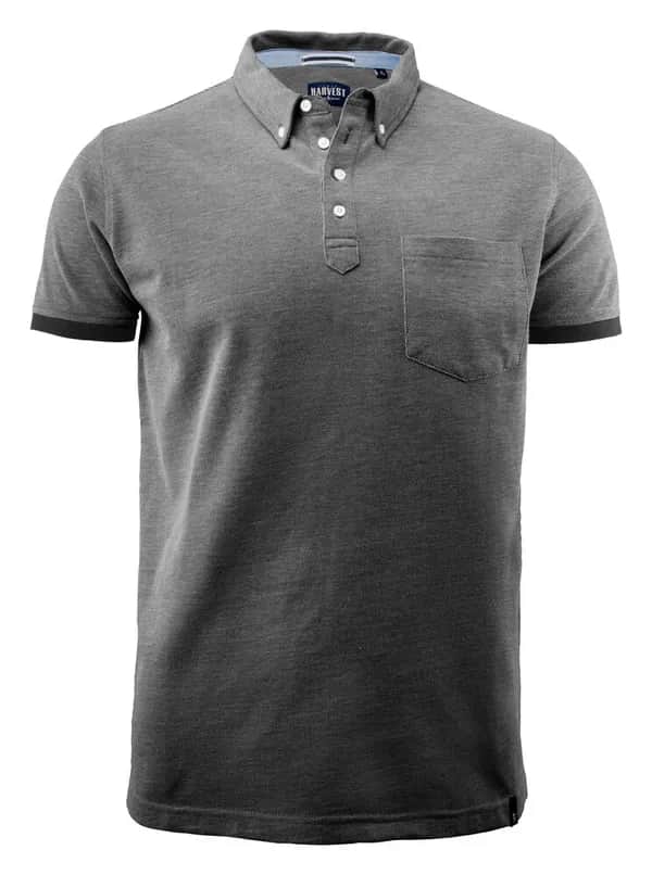 Larkford Polo Pique Herren - Schwarz Meliert