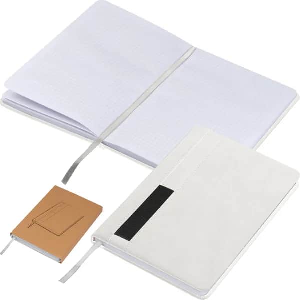 Notizbuch mit Steckfach A5 CLELIA - weiss