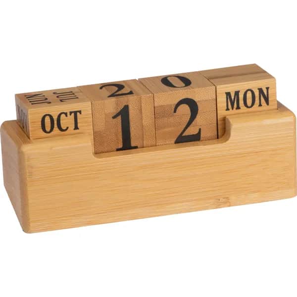 Schreibtischkalender aus Bambus ANNABELLE - beige