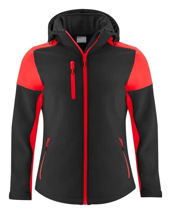 Prime  Softshell Jacke Damen - Schwarz/Rot