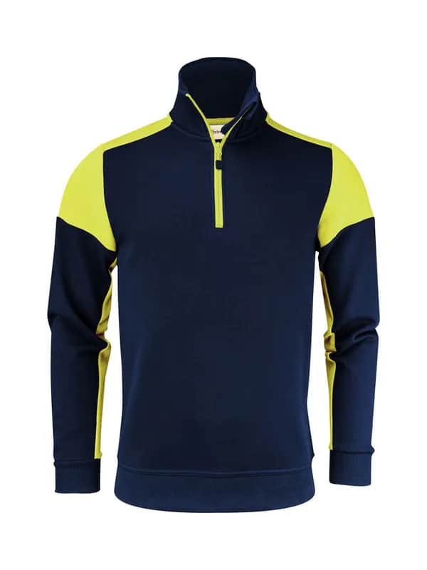 Prime  Halfzip Sweater Unisex - Marine/Neongelb