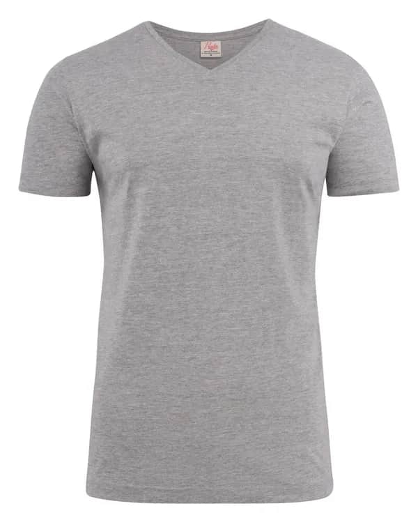 Heavy V-neck T-Shirt Herren - Grau Meliert