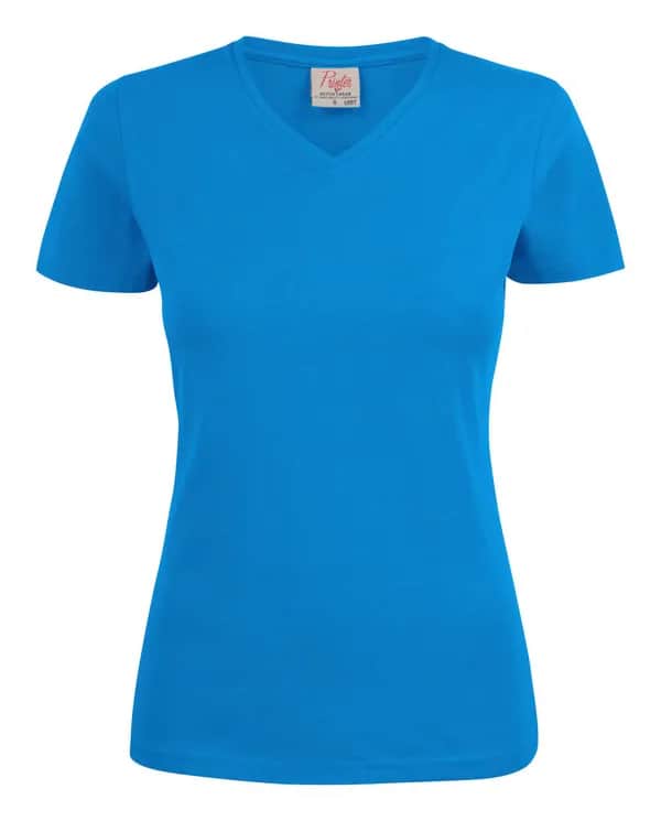 Heavy V-neck  T-Shirt Damen - Blau