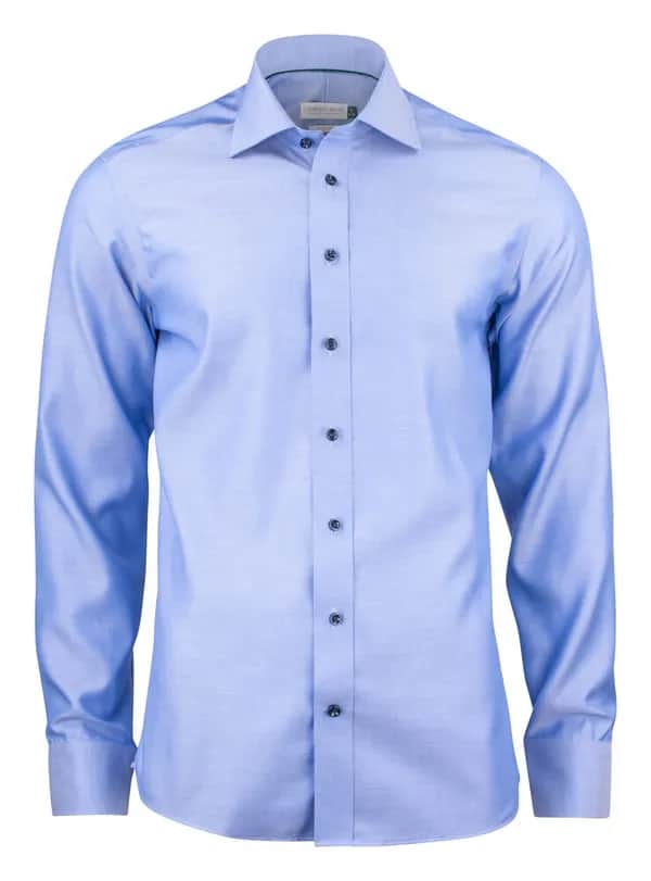 GB01 Twill Hemd Slim Fit Herren - Mittelblau