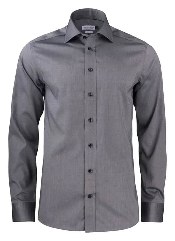 GB01 Twill Hemd Slim Fit Herren - Grau
