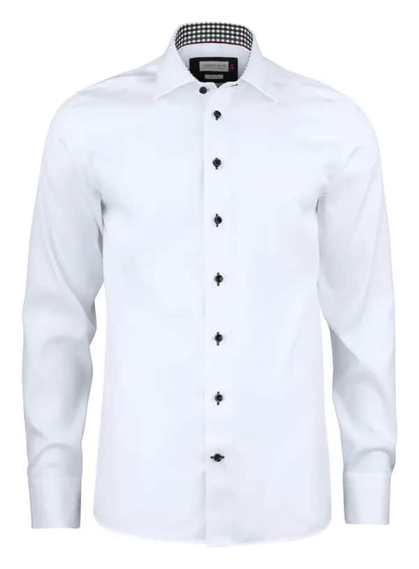 RB20 Twill Hemd Regular Fit Herren - Weiß/Schwarz