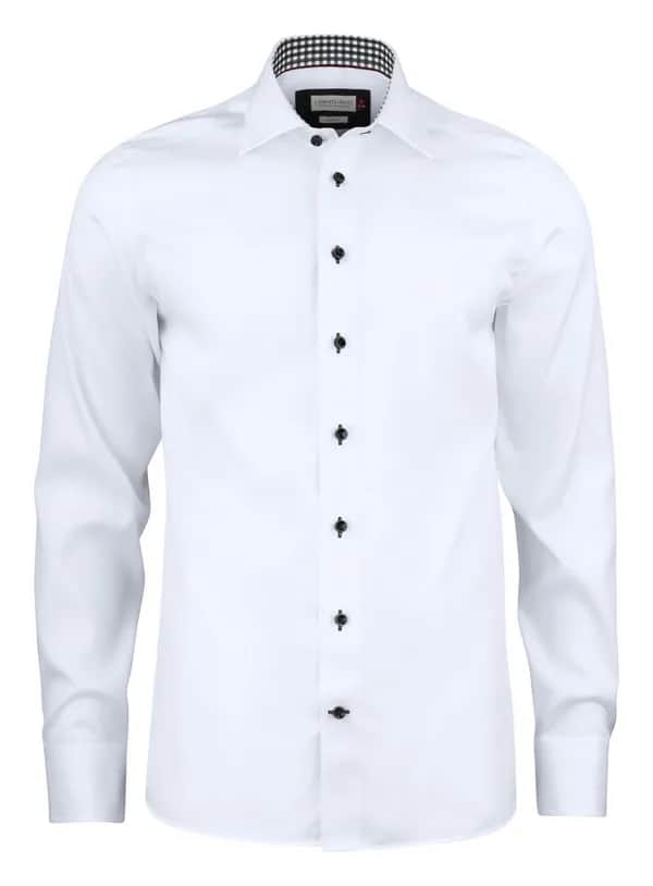 RB20 Twill Hemd Slim Fit Herren - Weiß/Schwarz