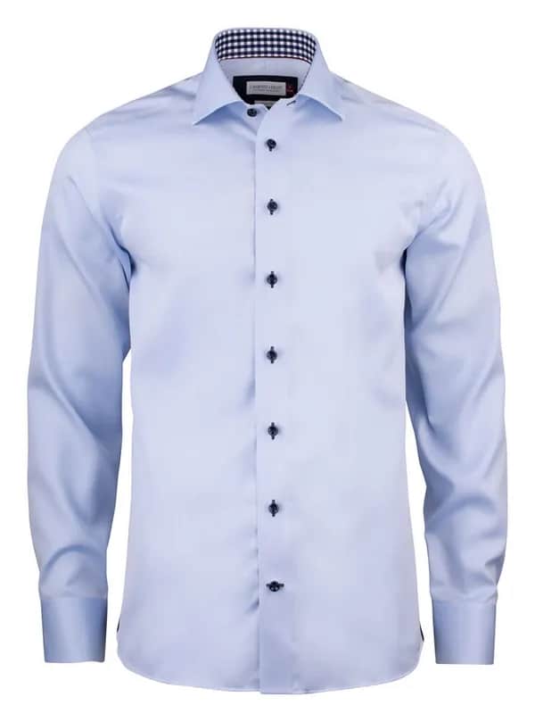 RB20 Twill Hemd Slim Fit Herren - Hellblau/Marine