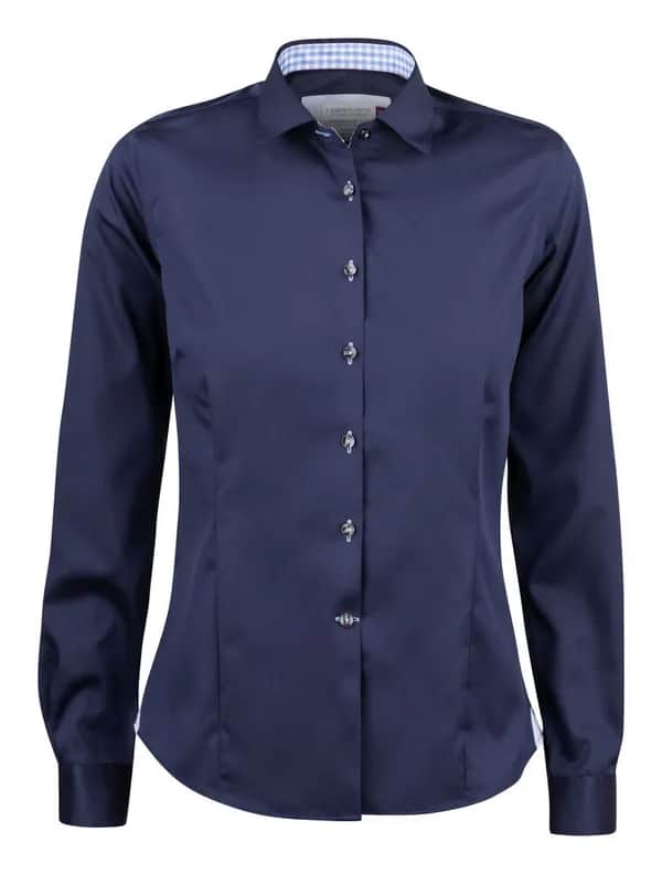 RB20 Twill Damen Blusen - Marine/Hellblau
