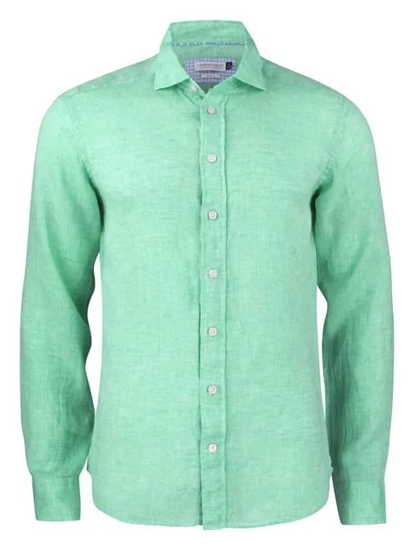 IB33 Linen Hemd Slim Fit Herren - Grün