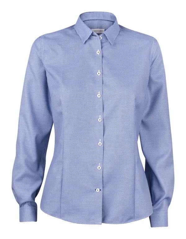 PB48 Jacquard Damen Blusen - Blau Muster