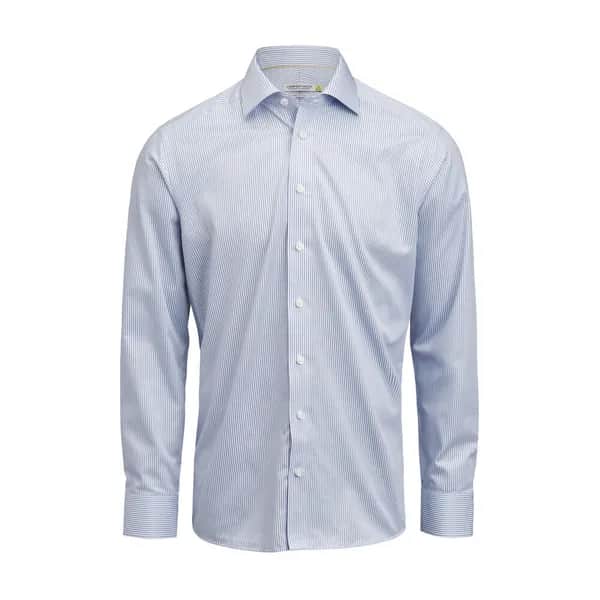 YB50 Twill Hemd Slim Fit Herren - Himmelblau/Gestreift