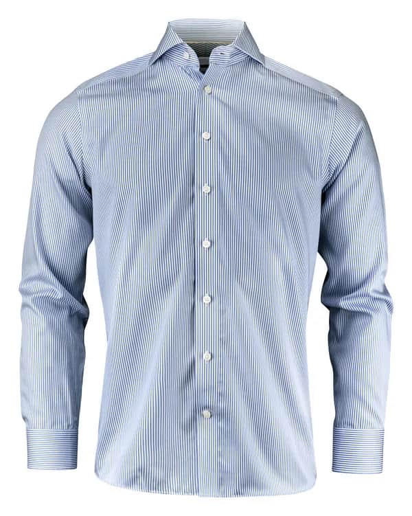 YB50 Twill Hemd Regular Fit Herren - Dunkelblau Gestreift