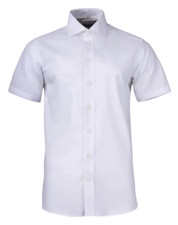 YB50 Twill S/S Hemd Slim Fit Herren - Weiß
