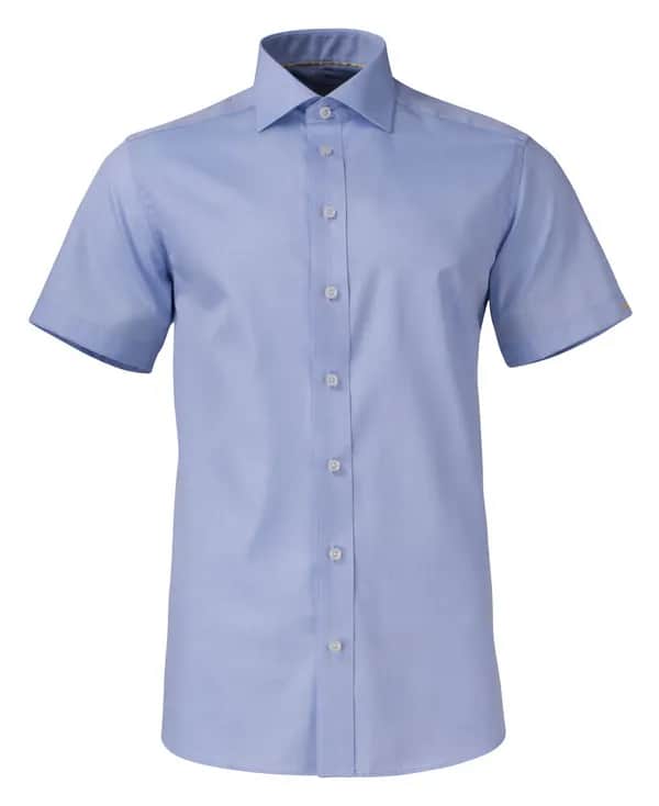 YB50 Twill S/S Hemd Slim Fit Herren - Himmelblau