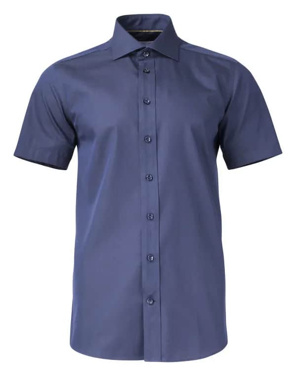 YB50 Twill S/S Hemd Slim Fit Herren - Marine