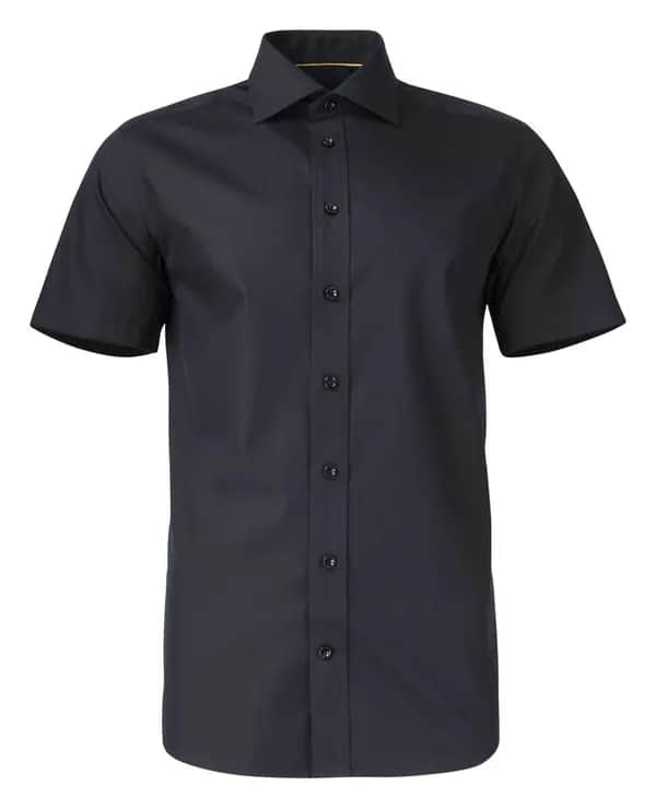 YB50 Twill S/S Regular Hemd Regular Fit Herren - Schwarz