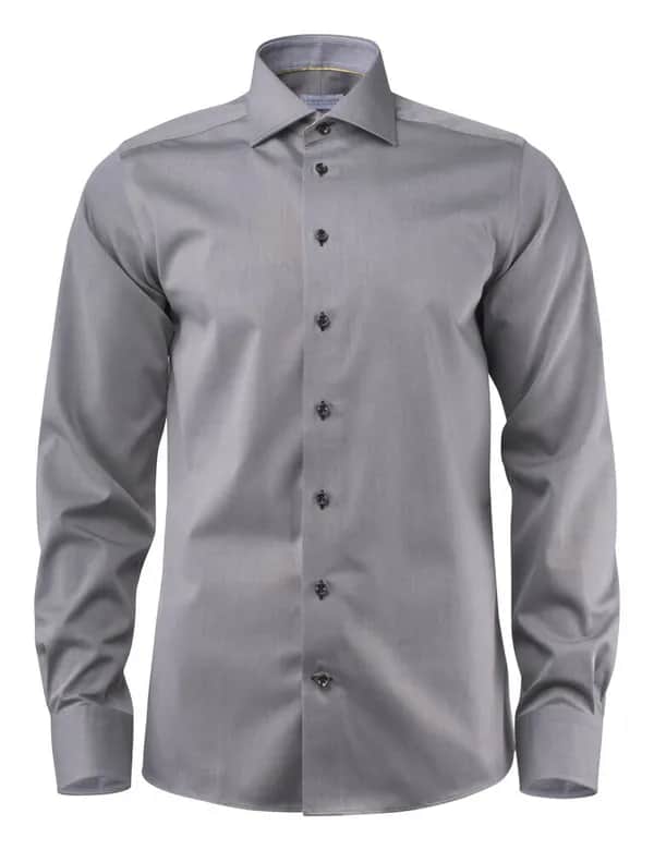 YB51 Twill Hemd Slim Fit Herren - Grau/Schwarz