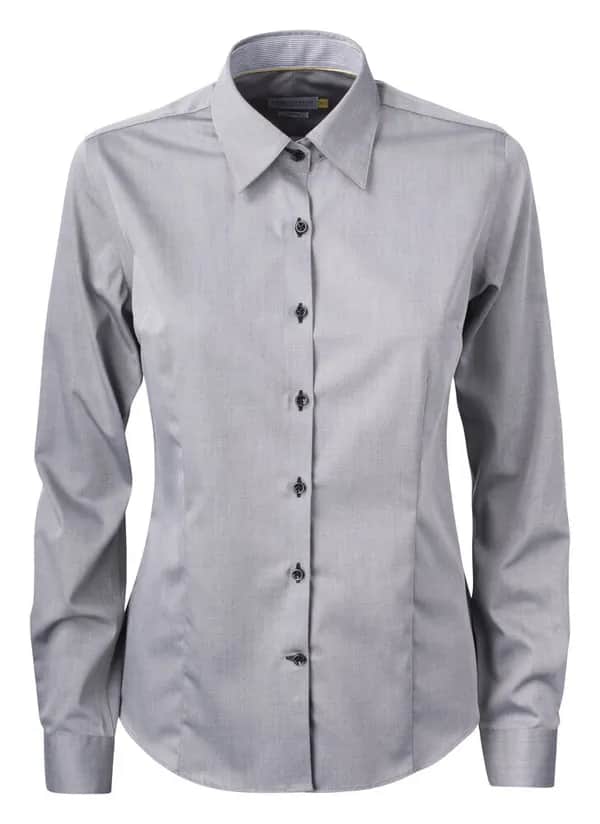 YB51 Twill Damen Blusen - Grau/Schwarz