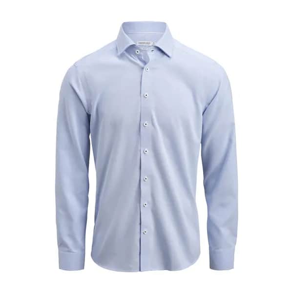 YB55 Jacquard Hemd Slim Fit Herren - Himmelblau