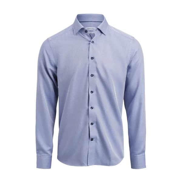 YB55 Jacquard Hemd Slim Fit Herren - Kristallblau
