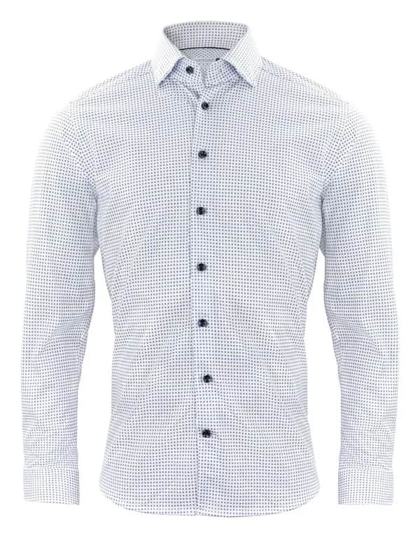 IB131 Pique Knit Hemd Regular Fit Herren - Hellblau Muster