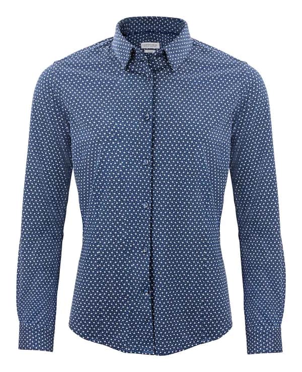 IB131 Pique Knit Damen Blusen - Marine Muster